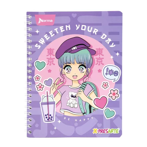 Cuaderno Argollado Profesional Raya Xpresarte Tendencias Sweeten your Day Be Happy 90 Hojas