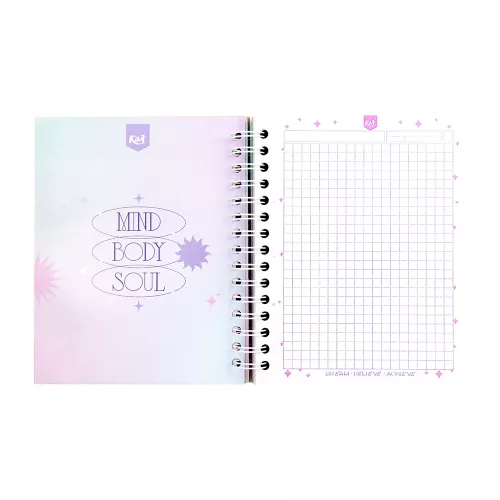 Cuaderno Argollado Tapa Dura A5 Cuadro Grande Kiut Give your self you have come 160 Hojas