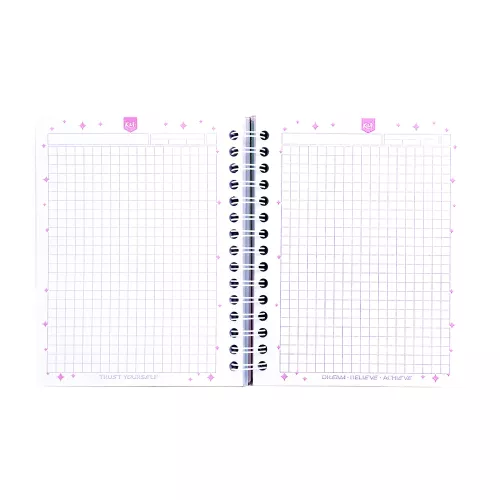 Cuaderno Argollado Tapa Dura A5 Cuadro Grande Kiut Give your self you have come 160 Hojas