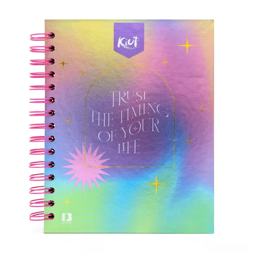 Cuaderno Argollado Tapa Dura A5 Raya Kiut Trust the timing of your life 160 Hojas