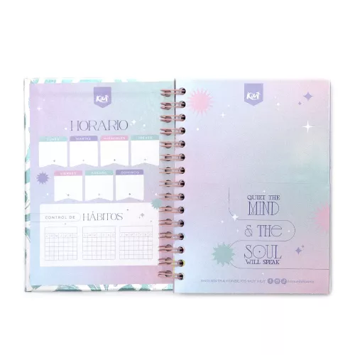 Cuaderno Argollado Tapa Dura Frances Raya Kiut Life is short enjoy it 160 Hojas