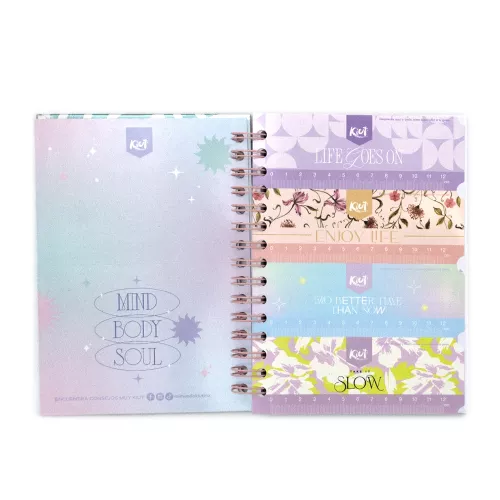 Cuaderno Argollado Tapa Dura Frances Raya Kiut Life is short enjoy it 160 Hojas