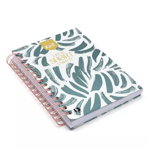 Cuaderno Argollado Tapa Dura Frances Raya Kiut Life is short enjoy it 160 Hojas