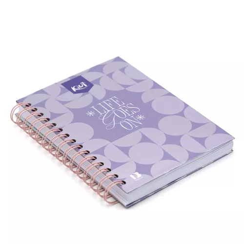 Cuaderno Argollado Tapa Dura Frances Raya Kiut Lifes Goes On 160 Hojas