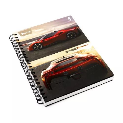 Cuaderno Argollado Tapa Dura Profesional Cuadro Grande Ferrari SF90 Stradale 160 Hojas