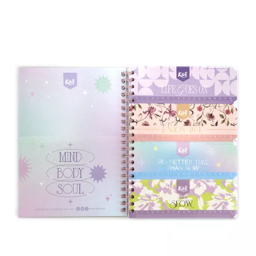 Cuaderno Argollado Tapa Dura Profesional Cuadro Grande Kiut Always Blooming 160 Hojas