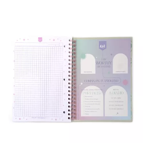 Cuaderno Argollado Tapa Dura Profesional Cuadro Grande Kiut It s your time to Bloom 160 Hojas