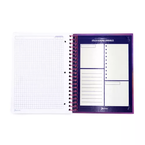 Cuaderno Argollado Tapa Dura Profesional Cuadro Grande Unicampus Barbie Core 160 Hojas