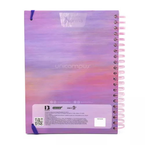 Cuaderno Argollado Tapa Dura Profesional Cuadro Grande Unicampus Barbie Core 160 Hojas