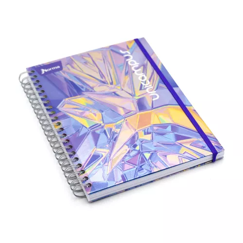 Cuaderno Argollado Tapa Dura Profesional Cuadro Grande Unicampus Metalizado Pink quartz 160 Hojas