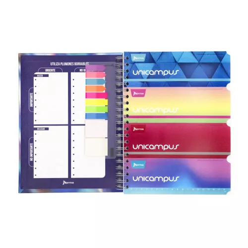 Cuaderno Argollado Tapa Dura Profesional Cuadro Grande Unicampus Metalizado Pink quartz 160 Hojas