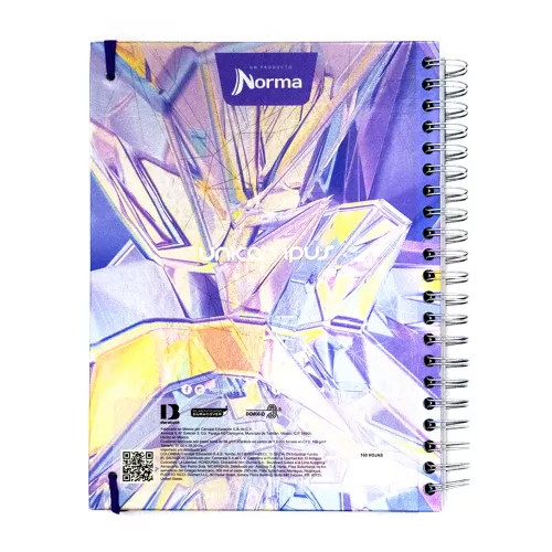Cuaderno Argollado Tapa Dura Profesional Cuadro Grande Unicampus Metalizado Pink quartz 160 Hojas
