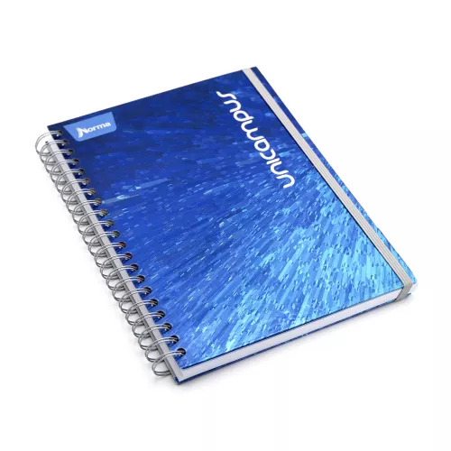 Cuaderno Argollado Tapa Dura Profesional Cuadro Grande Unicampus Metalizado The wave 160 Hojas