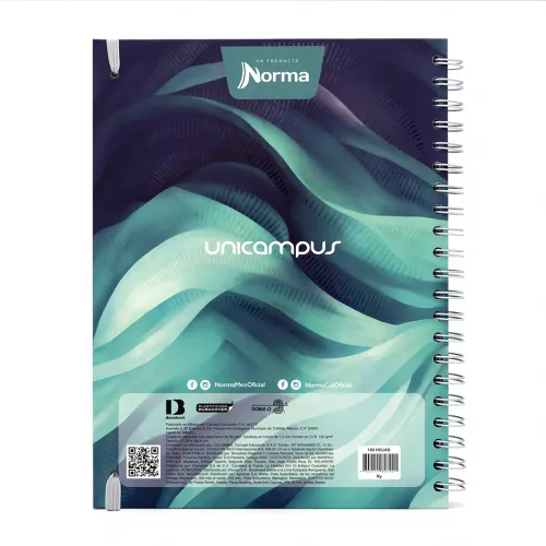 Cuaderno Argollado Tapa Dura Profesional Cuadro Grande Unicampus Soft  verde 160 Hojas 1