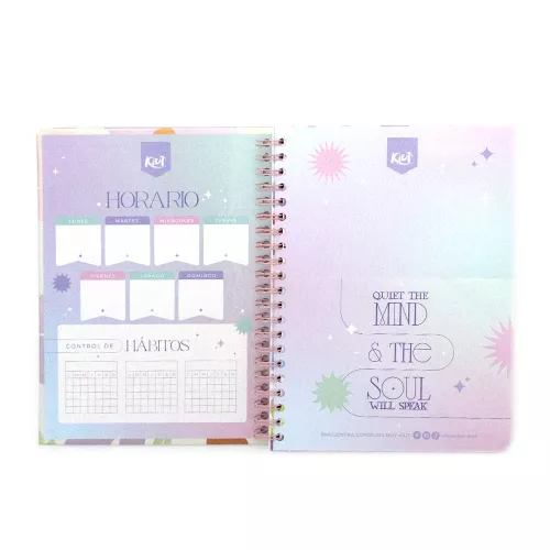 Cuaderno Argollado Tapa Dura Profesional Raya Kiut Always Blooming 160 Hojas