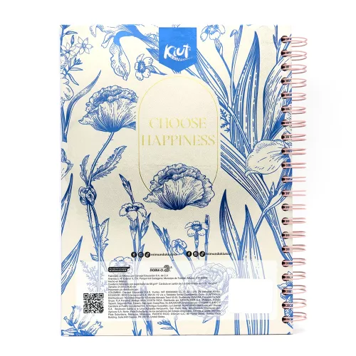 Cuaderno Argollado Tapa Dura Profesional Raya Kiut It s your time to Bloom 160 Hojas