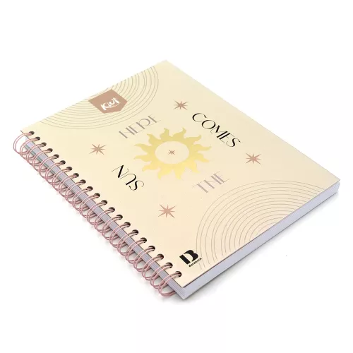 Cuaderno Argollado Tapa Dura Profesional Raya Kiut The Sun here Comes 160 Hojas
