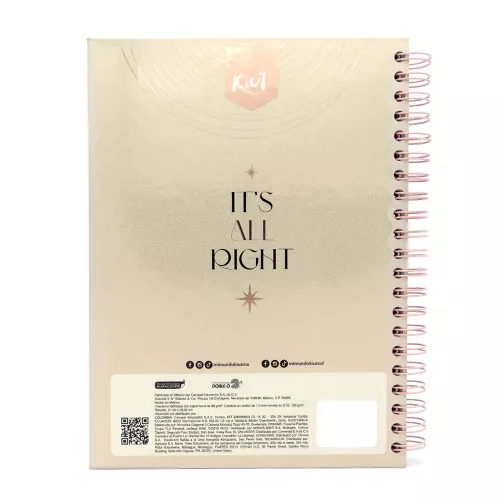 Cuaderno Argollado Tapa Dura Profesional Raya Kiut The Sun here Comes 160 Hojas
