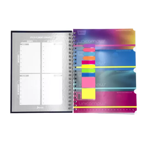Cuaderno Argollado Tapa Dura Profesional Raya Unicampus Deep blue 160 Hojas