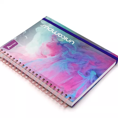 Cuaderno Argollado Tapa Dura Profesional Raya Unicampus Metalizado Celestial 160 Hojas 1