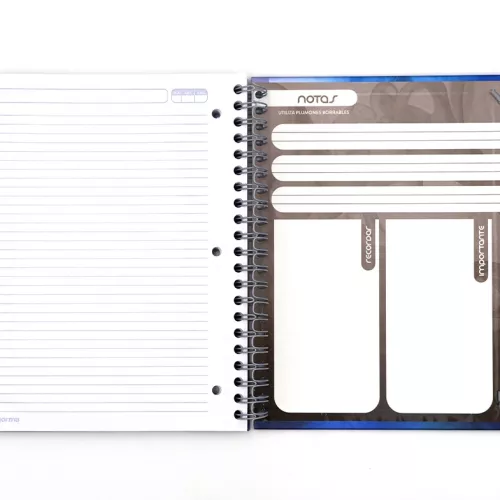Cuaderno Argollado Tapa Dura Profesional Raya Unicampus Metalizado Humo azul 160 Hojas 1