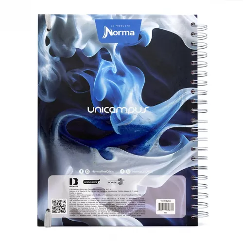 Cuaderno Argollado Tapa Dura Profesional Raya Unicampus Metalizado Humo blanco 160 Hojas 1