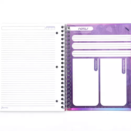 Cuaderno Argollado Tapa Dura Profesional Raya Unicampus Metalizado Humo rosa 160 Hojas 1