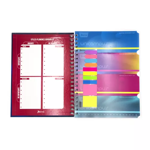Cuaderno Argollado Tapa Dura Profesional Raya Unicampus Nebulosa 160 Hojas