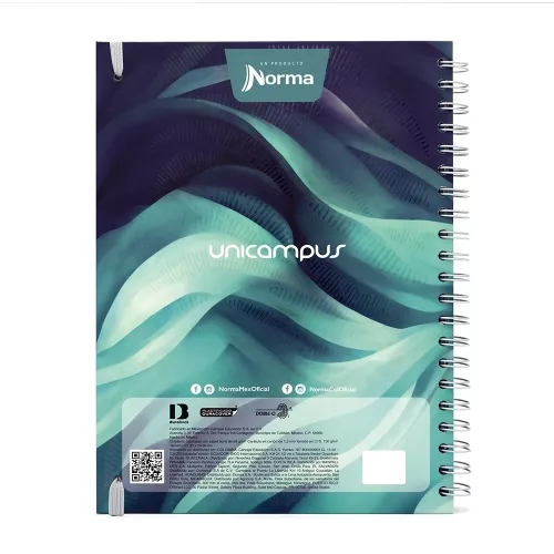 Cuaderno Argollado Tapa Dura Profesional Raya Unicampus Soft  verde 120 Hojas