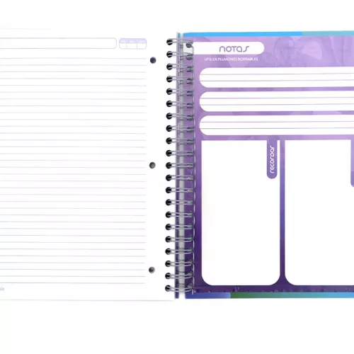 Cuaderno Argollado Tapa Dura Profesional Raya Unicampus Soft morado 120 Hojas