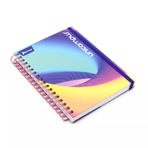 Cuaderno Argollado Tapa Dura Universitario Raya Unicampus Soft colores 160 Hojas