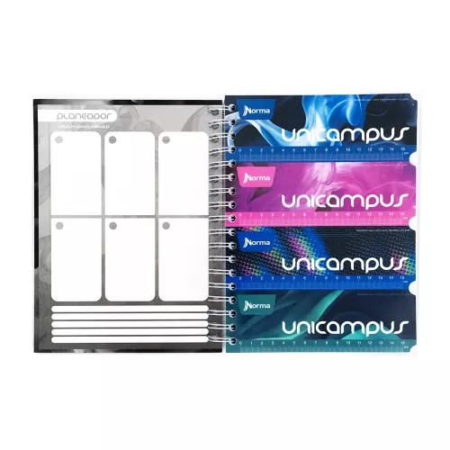 Cuaderno Argollado Tapa Dura Universitario Raya Unicampus Soft negro 160 Hojas