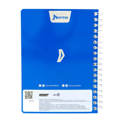 Cuaderno Argollado Universitario Cuadro Grande Master Degree Azul 160 Hojas