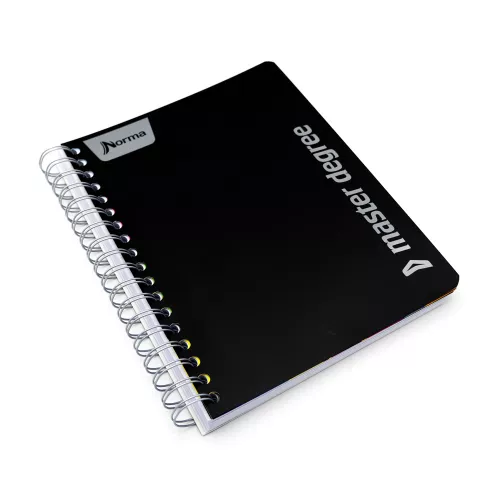 Cuaderno Argollado Universitario Cuadro Grande Master Degree Negro 160 Hojas