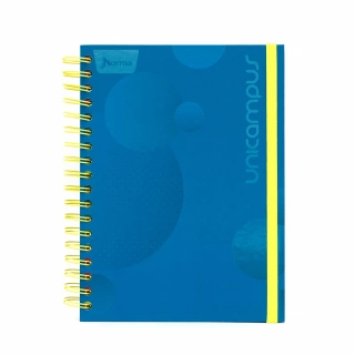 Cuaderno Argollado Universitario Cuadro Grande Unicampus Norma Azul Soft touch 160 Hojas