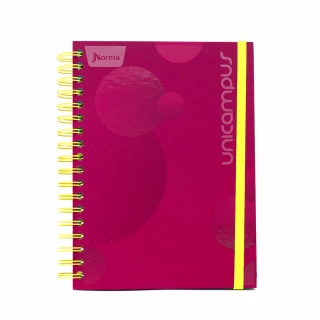 Cuaderno Argollado Universitario Cuadro Grande Unicampus Norma Rosa Soft touch 160 Hojas