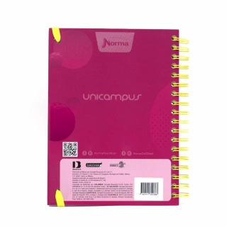 Cuaderno Argollado Universitario Cuadro Grande Unicampus Norma Rosa Soft touch 160 Hojas
