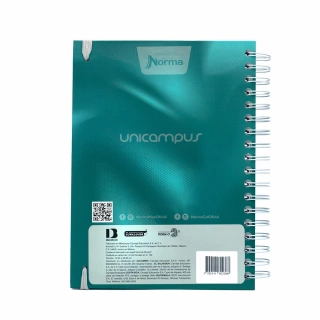 Cuaderno Argollado Universitario Cuadro Grande Unicampus Norma Verde Soft touch 160 Hojas