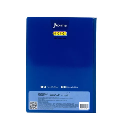 Cuaderno Cosido College Blanco Norma Color Azul 100 Hojas