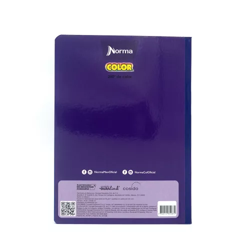 Cuaderno Cosido College Blanco Norma Color Morado 100 Hojas