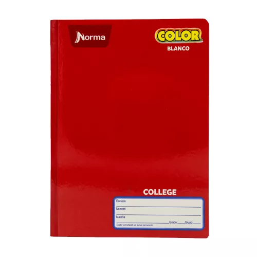 Cuaderno Cosido College Blanco Norma Color Rojo 100 Hojas