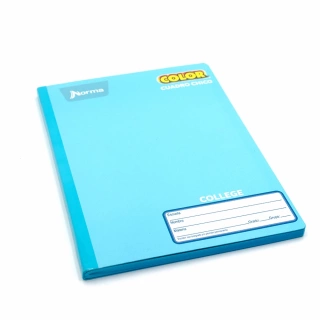 Cuaderno Cosido College Cuadro Chico Norma Color Azul claro 100 Hojas