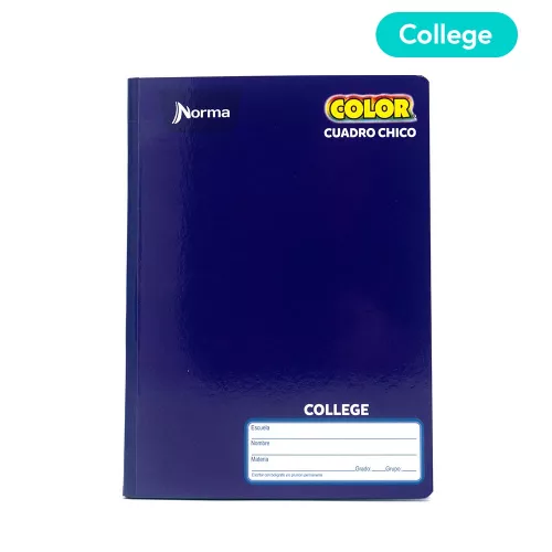 Cuaderno Cosido College Cuadro Chico Norma Color Morado 100 Hojas