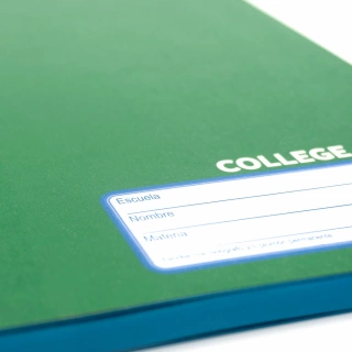 Cuaderno Cosido College Cuadro Chico Norma Color Verde 100 Hojas