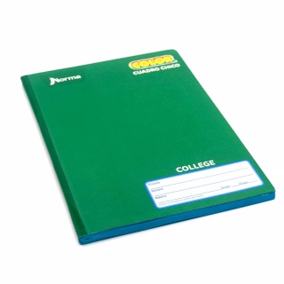 Cuaderno Cosido College Cuadro Chico Norma Color Verde 100 Hojas