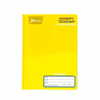 Cuaderno Cosido College Cuadro Grande Norma Color Amarillo 100 Hojas