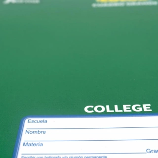 Cuaderno Cosido College Cuadro Grande Norma Color Verde 100 Hojas