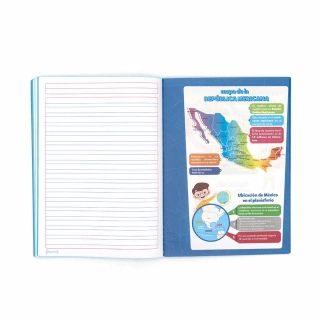 Cuaderno Cosido College Doble Raya Norma Color Azul claro 100 Hojas