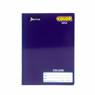Cuaderno Cosido College Raya Norma Color Morado 100 Hojas