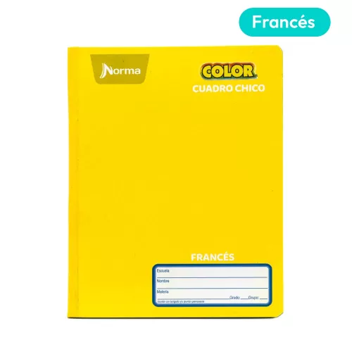 Cuaderno Cosido Frances Cuadro Chico Norma Color Amarillo 100 Hojas